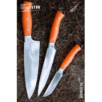 A set of kitchen knives from forged steel 95X18 A 204