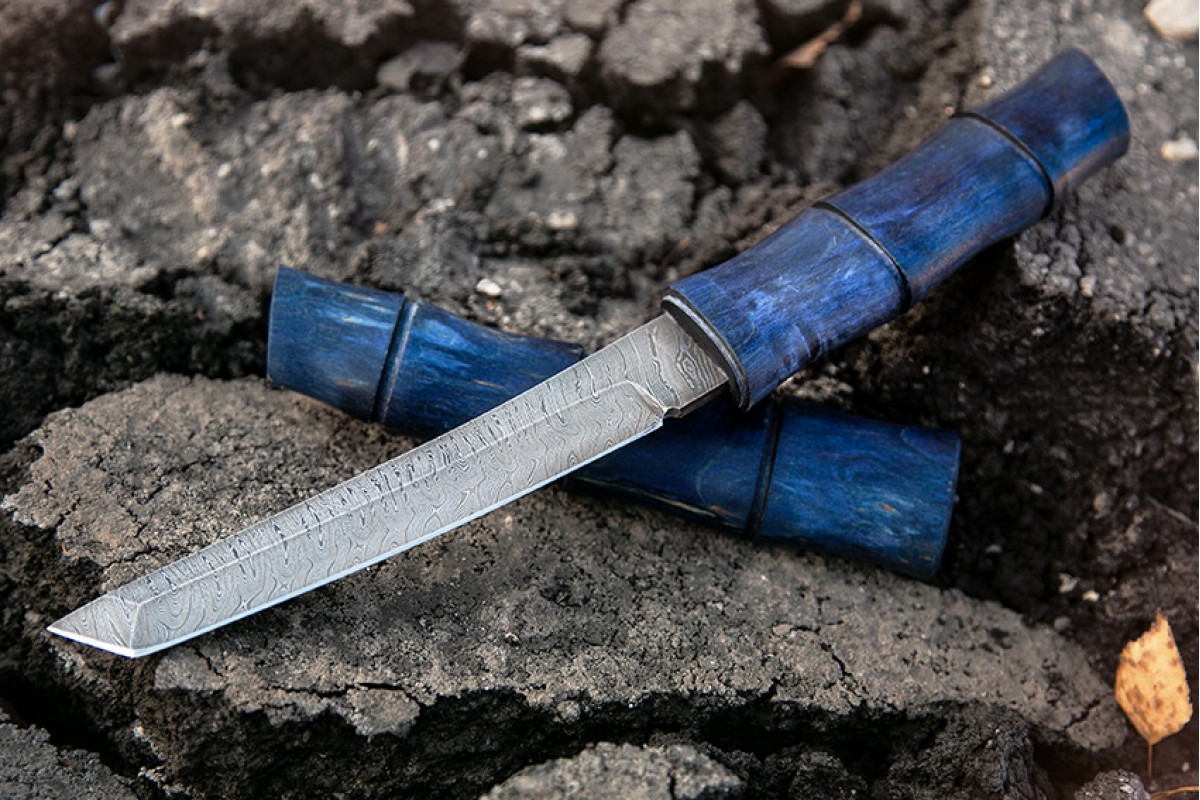 Нож Самурай 1 из дамасской стали A408