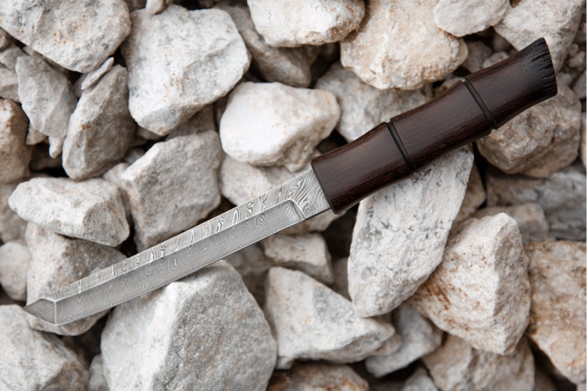 Нож Самурай 1 из дамасской стали 