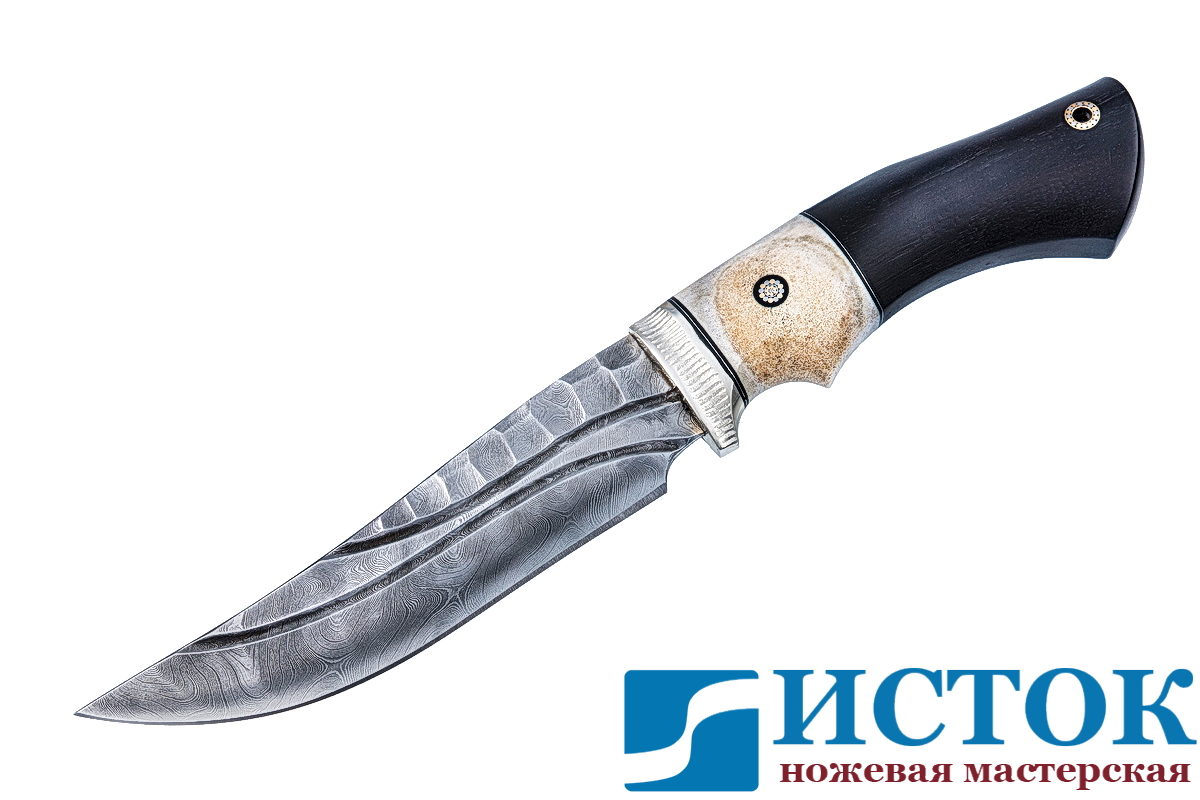 Admiral 2 Damascus steel knife with bone and hornbeam handle A190