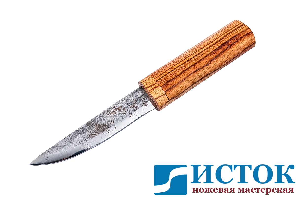Нож Якут из 9ХС в деревянных ножнах из зебрано A193