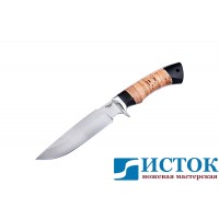 440B forged steel Hephaestus knife with birch bark and hornbeam handle A201