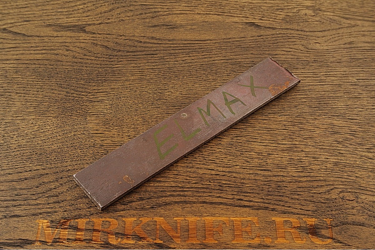 Заготовка для ножа из порошковой стали ELMAX, размеры 200х40х3,7мм.
