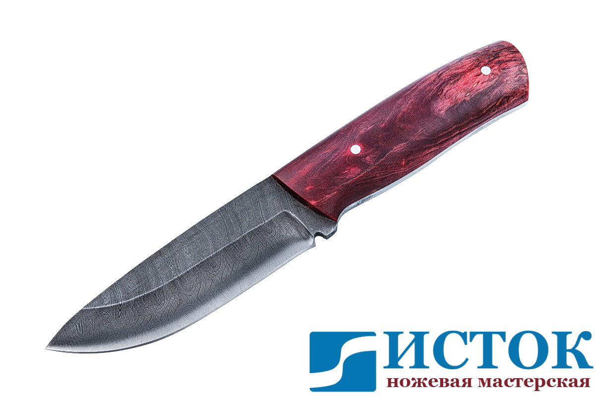 Цельнометаллический нож Скиф из дамасской стали с рукоятью из ...